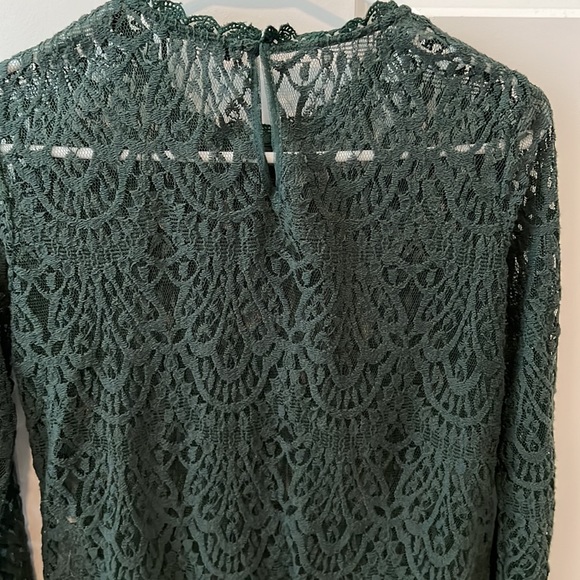 Zara, Small, See through Green Lace Shirt, Good condition, Dry cleaned. - Picture 4 of 6